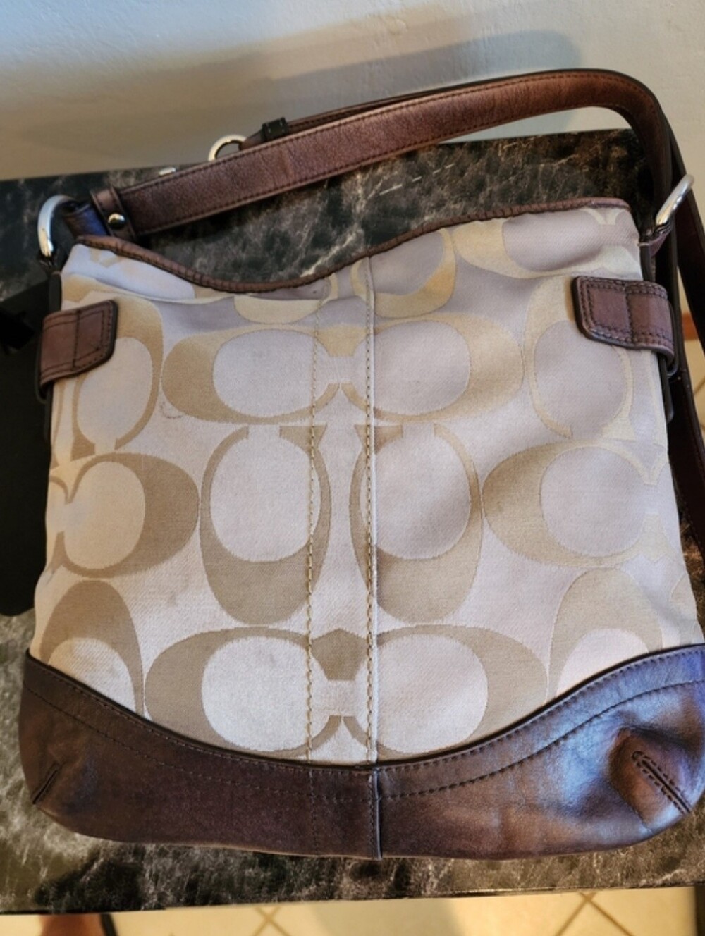 Coach Signature Optic Chain Bag In Metalic Bronze - Picture 4 of 12